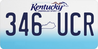 KY license plate 346UCR