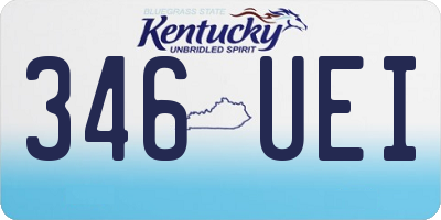 KY license plate 346UEI