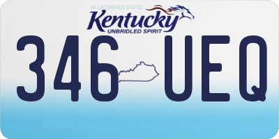 KY license plate 346UEQ