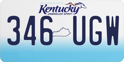 KY license plate 346UGW