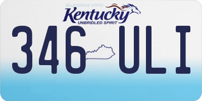 KY license plate 346ULI