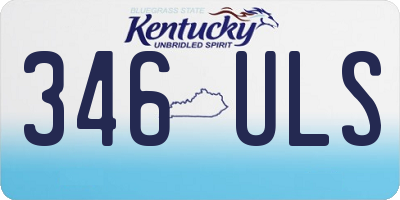 KY license plate 346ULS