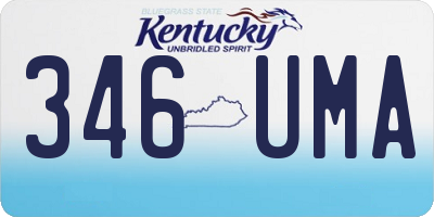 KY license plate 346UMA