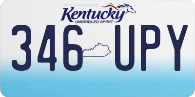 KY license plate 346UPY