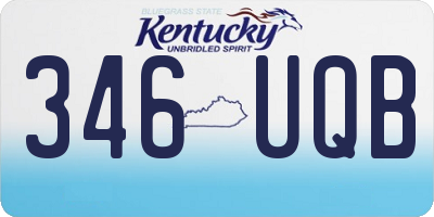 KY license plate 346UQB