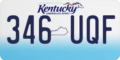 KY license plate 346UQF