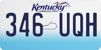 KY license plate 346UQH