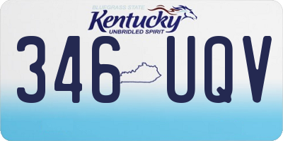 KY license plate 346UQV