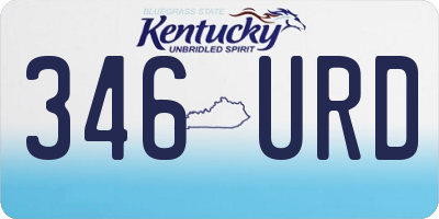 KY license plate 346URD