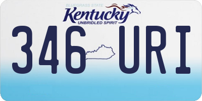 KY license plate 346URI