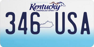 KY license plate 346USA