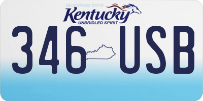 KY license plate 346USB