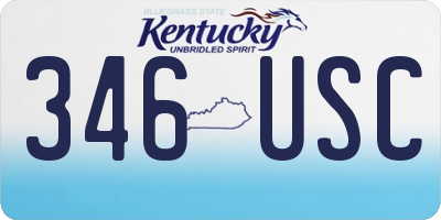 KY license plate 346USC