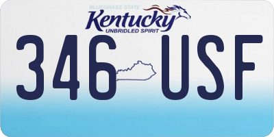 KY license plate 346USF