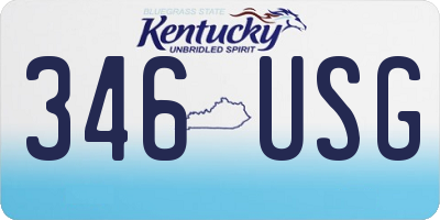 KY license plate 346USG