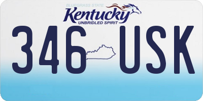 KY license plate 346USK