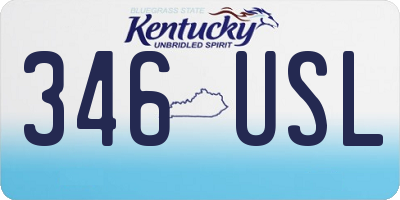 KY license plate 346USL