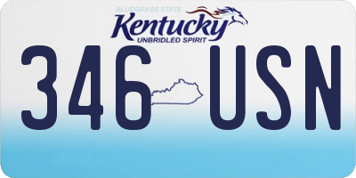 KY license plate 346USN