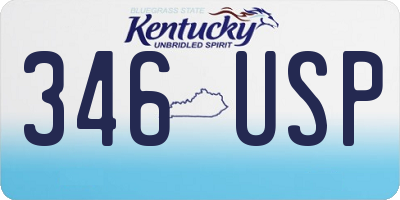 KY license plate 346USP