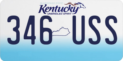 KY license plate 346USS
