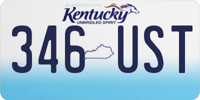 KY license plate 346UST