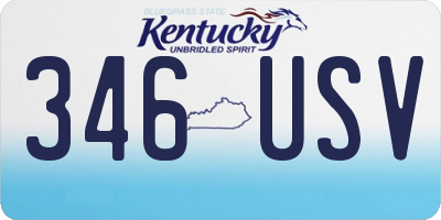 KY license plate 346USV