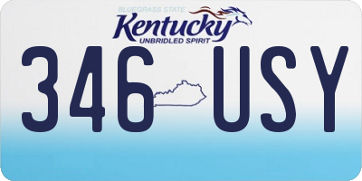 KY license plate 346USY