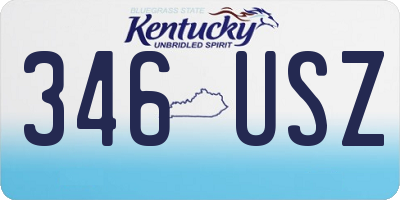 KY license plate 346USZ