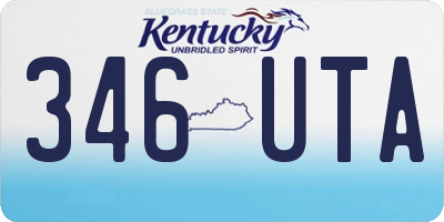 KY license plate 346UTA