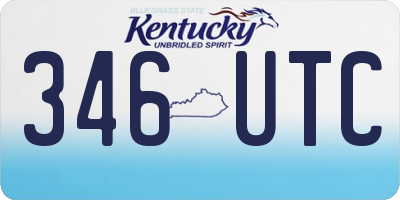 KY license plate 346UTC