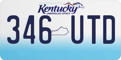 KY license plate 346UTD