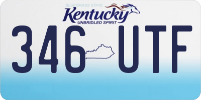 KY license plate 346UTF
