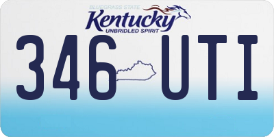 KY license plate 346UTI