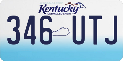 KY license plate 346UTJ