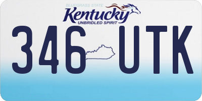 KY license plate 346UTK