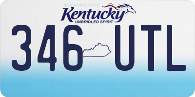 KY license plate 346UTL