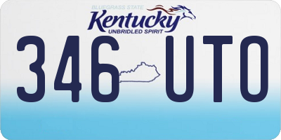 KY license plate 346UTO