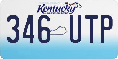 KY license plate 346UTP