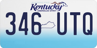 KY license plate 346UTQ