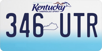 KY license plate 346UTR