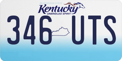 KY license plate 346UTS
