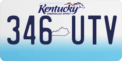 KY license plate 346UTV