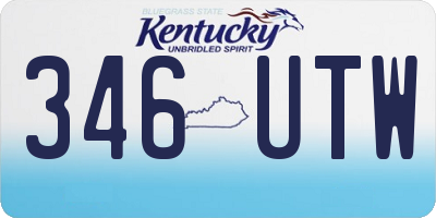 KY license plate 346UTW