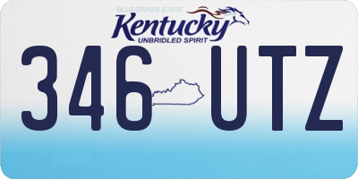 KY license plate 346UTZ