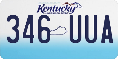 KY license plate 346UUA