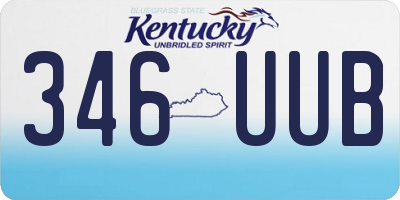 KY license plate 346UUB
