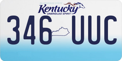 KY license plate 346UUC