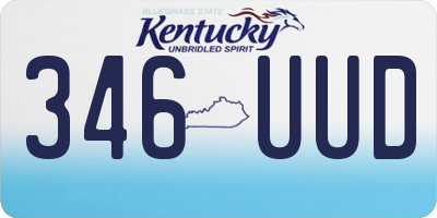 KY license plate 346UUD