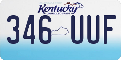 KY license plate 346UUF