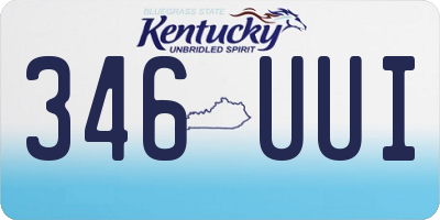 KY license plate 346UUI